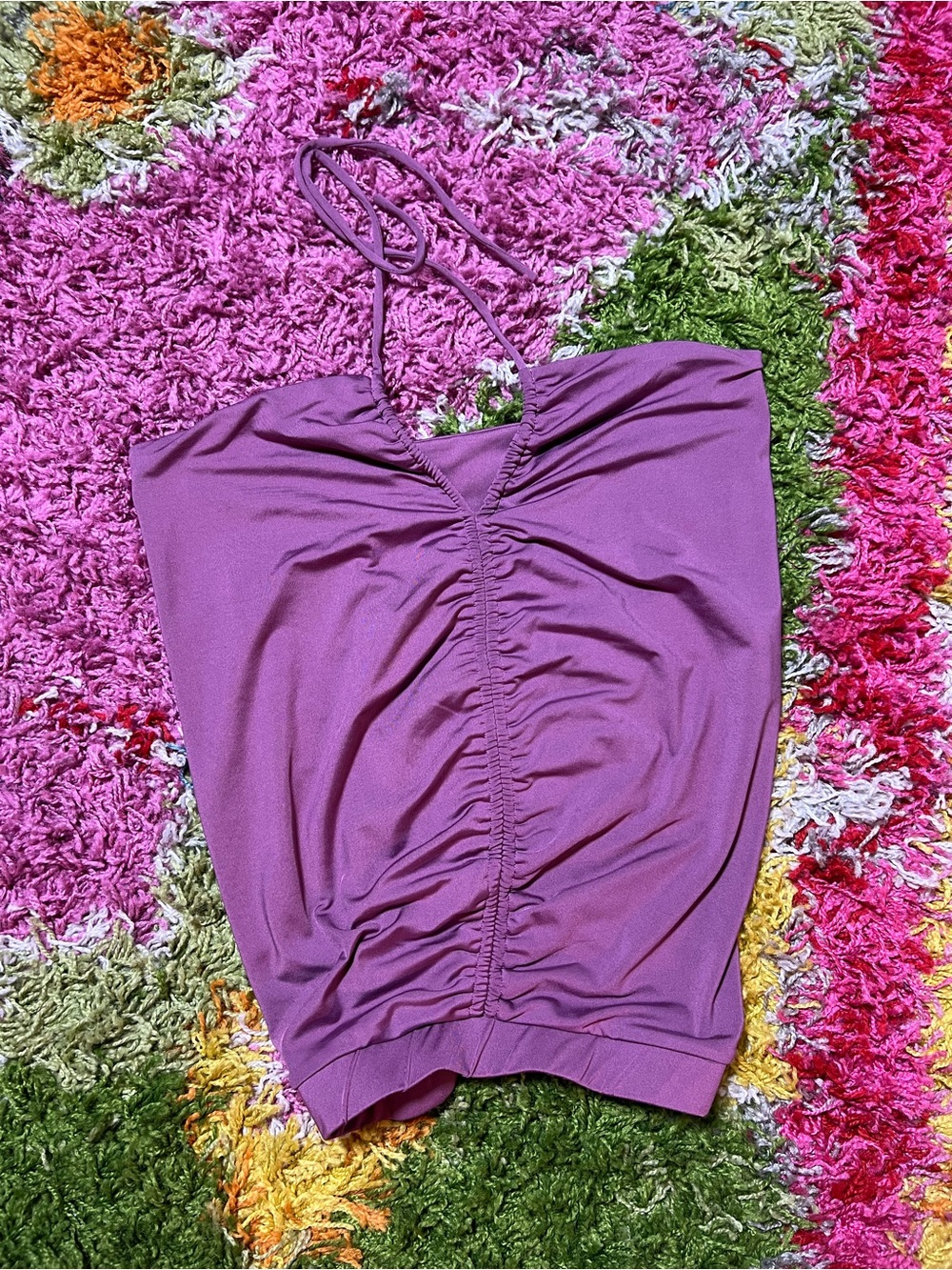 Fashion Nova Mauve Ruched Halter Top